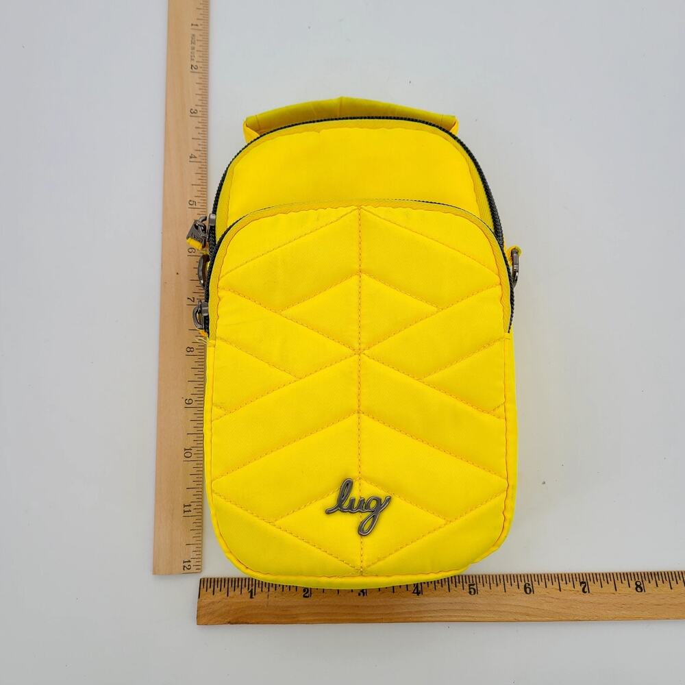 Lug Skeeter Crossbody Bag Yellow Zip Top Adjustable Convertible Purse RFID - Picture 9 of 10